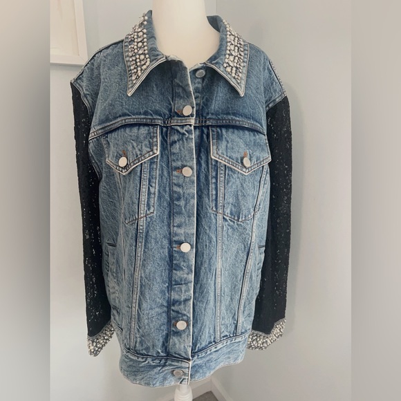 Alice + Olivia Jeff Embellished Denim Jacket - Picture 2 of 10